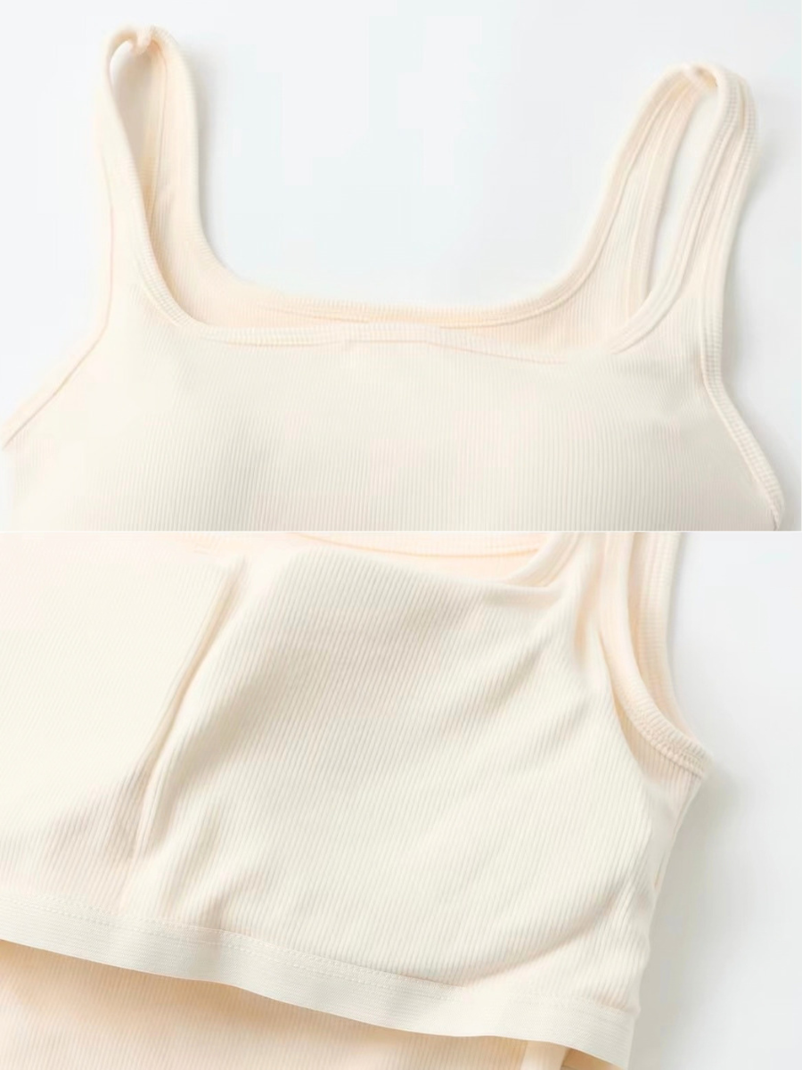 Gadar Essential Rib-Knit Padded Tank Top