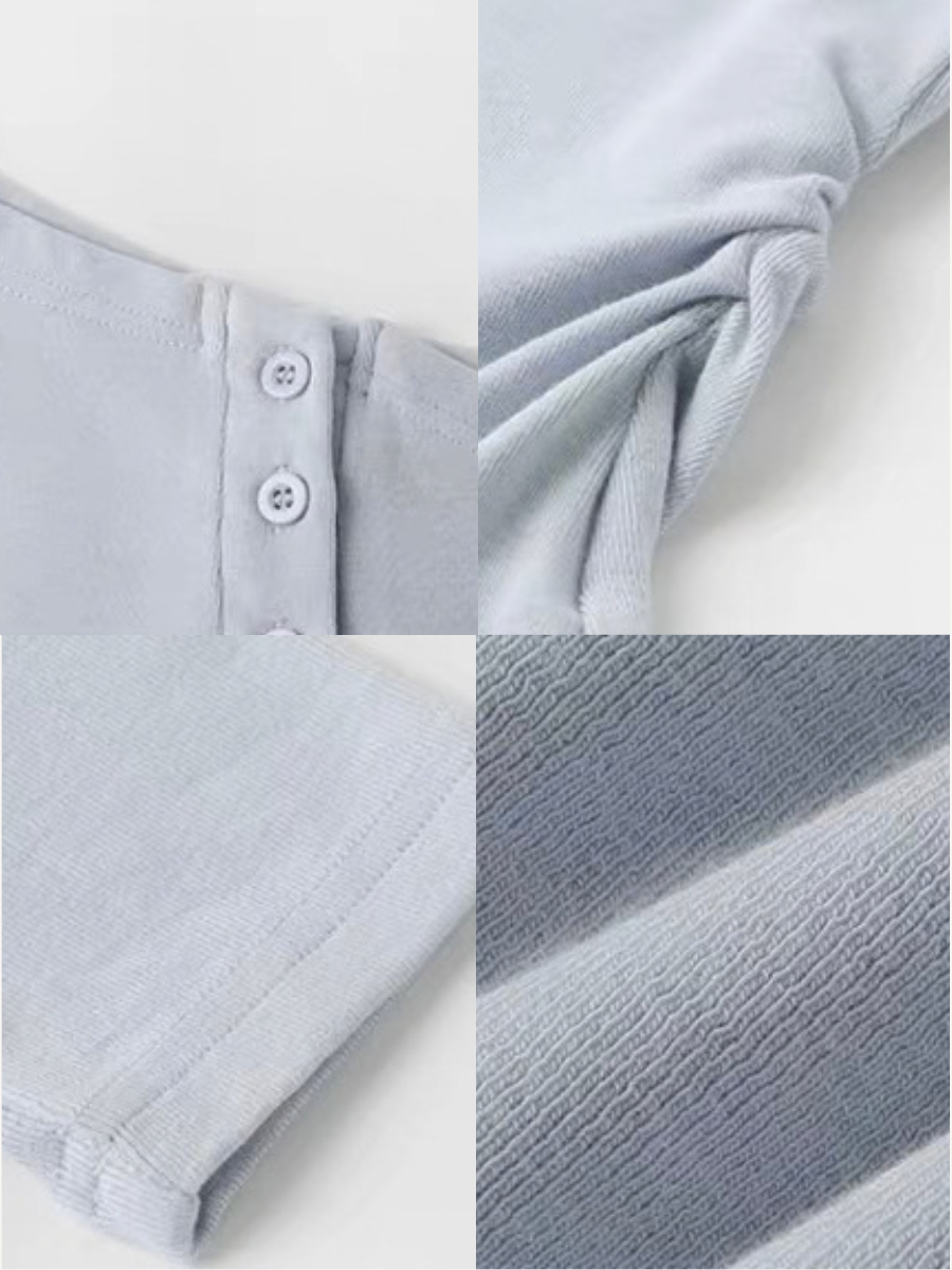 Gwinyth Off-Shoulder Henley Fitted Top