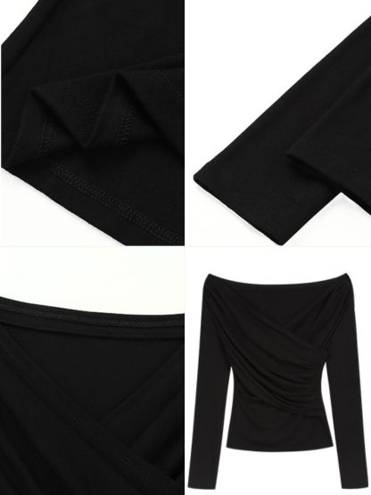 Beverlie V-Collar Top-The Black Bow-