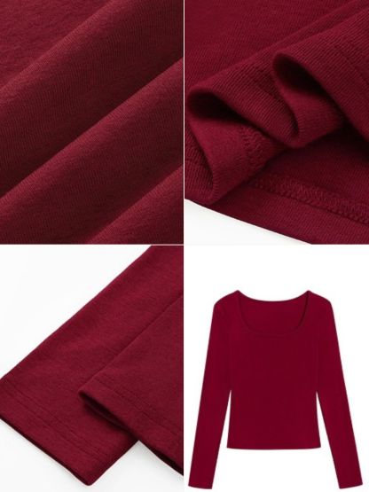 Berenice Square Neck Long Sleeve Top-The Black Bow-