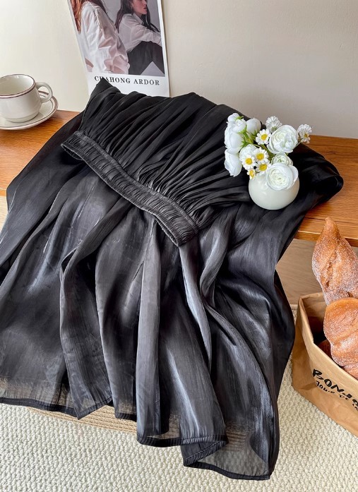 Xenna Pleated A-Line Skirt-The Black Bow-