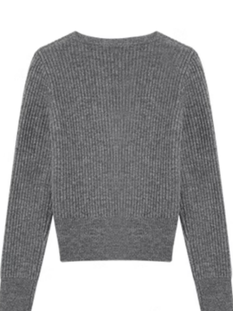 Jovany V-Neck Knit Top-The Black Bow-