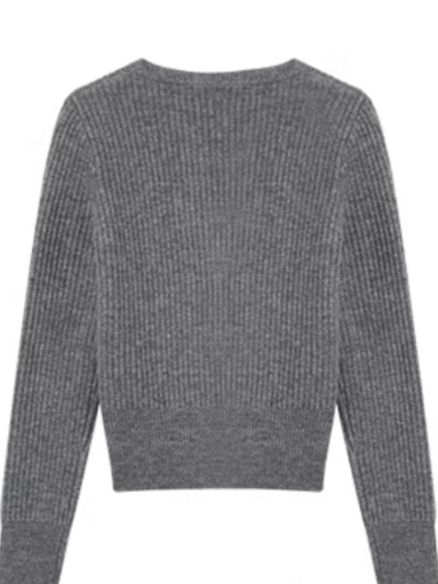 Jovany V-Neck Knit Top-The Black Bow-