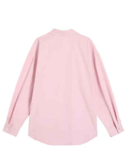 Jennya Oversized Plain Cotton Shirt-The Black Bow-