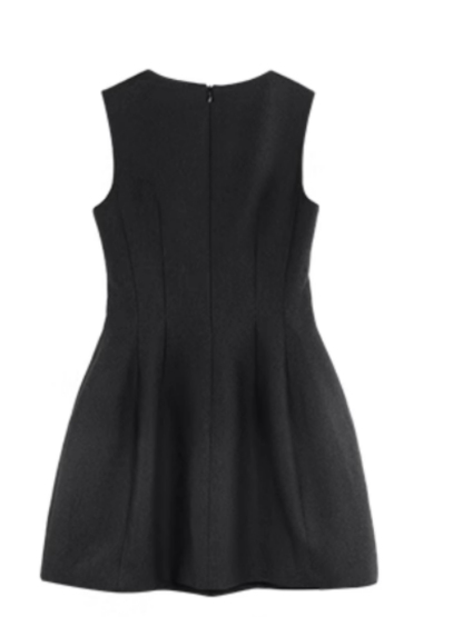Jaime Squre Neck Mini Hem Dress-The Black Bow-