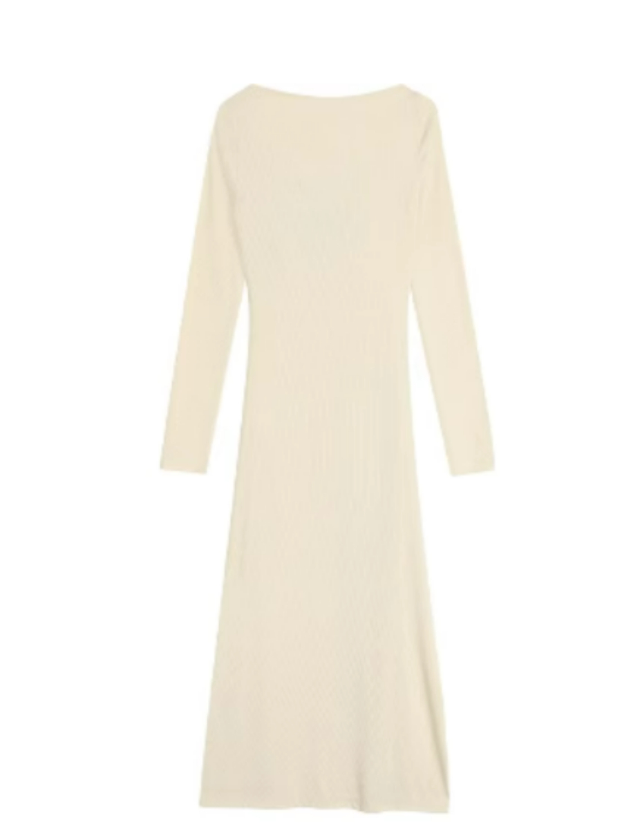 Jameson Front Knot Bodycon Knit Dress-The Black Bow-