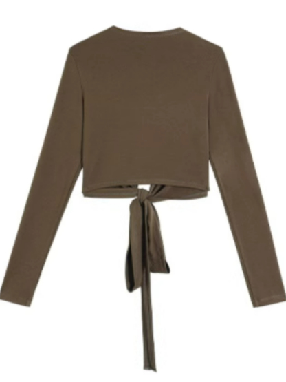 Jasper Tie Up Long Sleeve Top & Jaxon Halter Neck Singlet-The Black Bow-