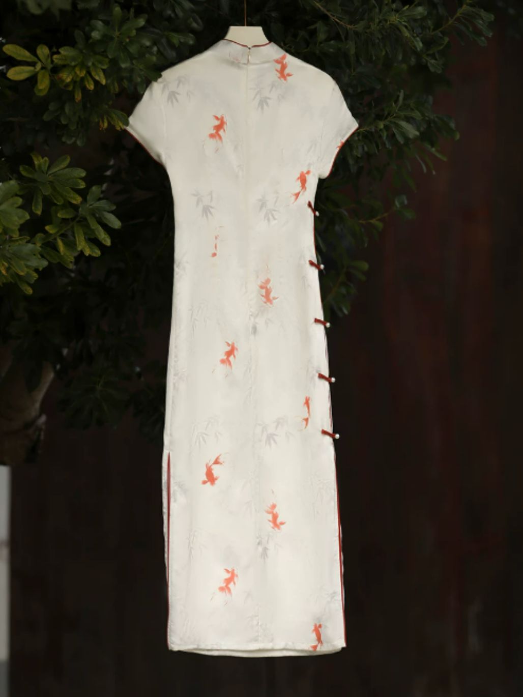 Yun Ce Koi Print Short Sleeve Cheongsam