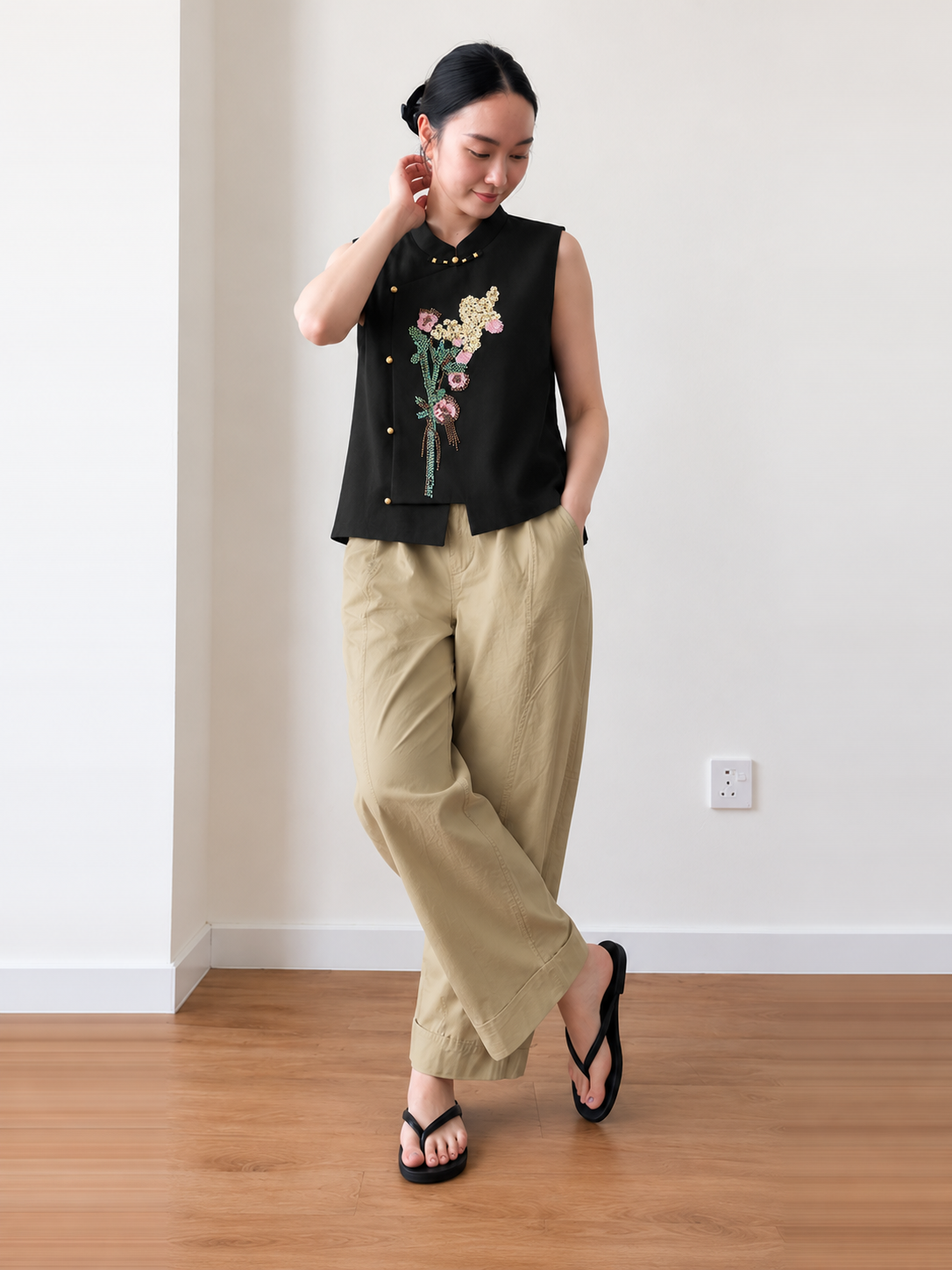 Jian Ku Panelled Barrel-Leg Pants