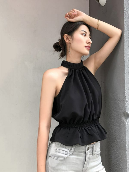 Darcie Halter Neck Top-The Black Bow-