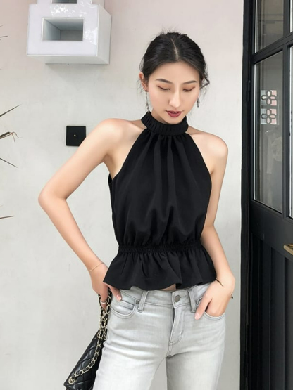 Darcie Halter Neck Top-The Black Bow-