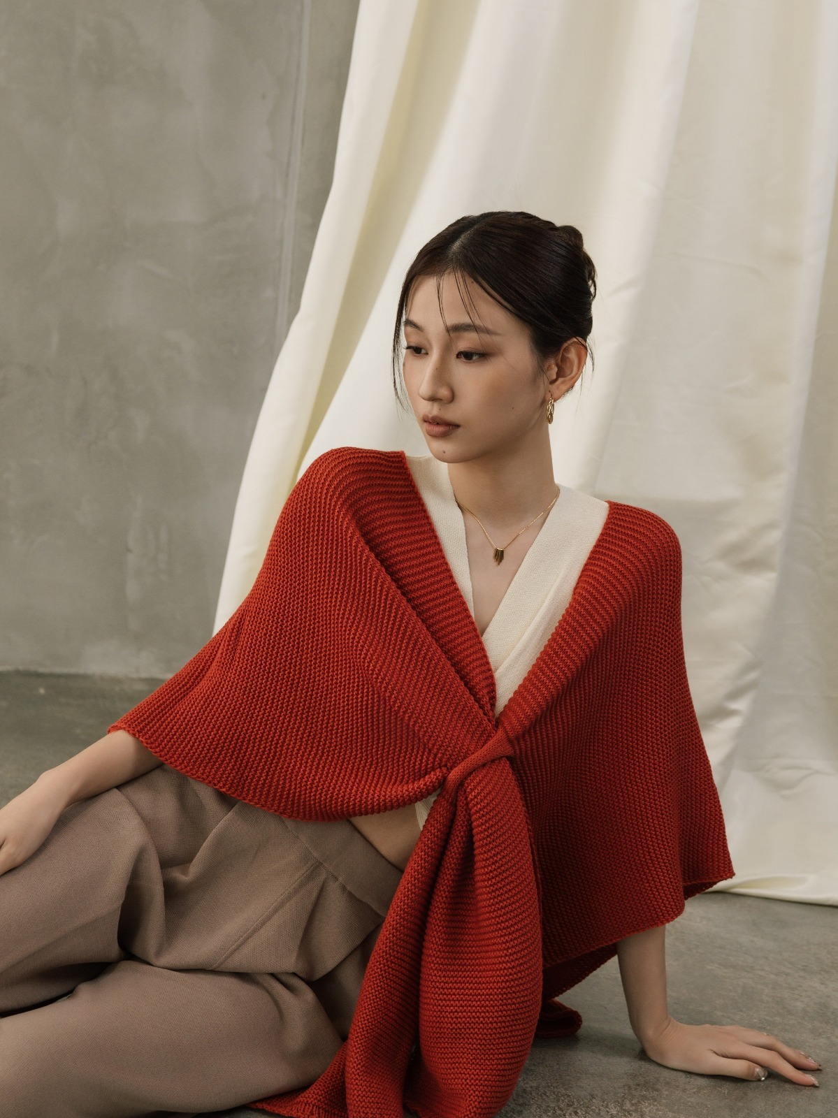 Minotti Shawl Wrap (Mandarin)-The Black Bow-