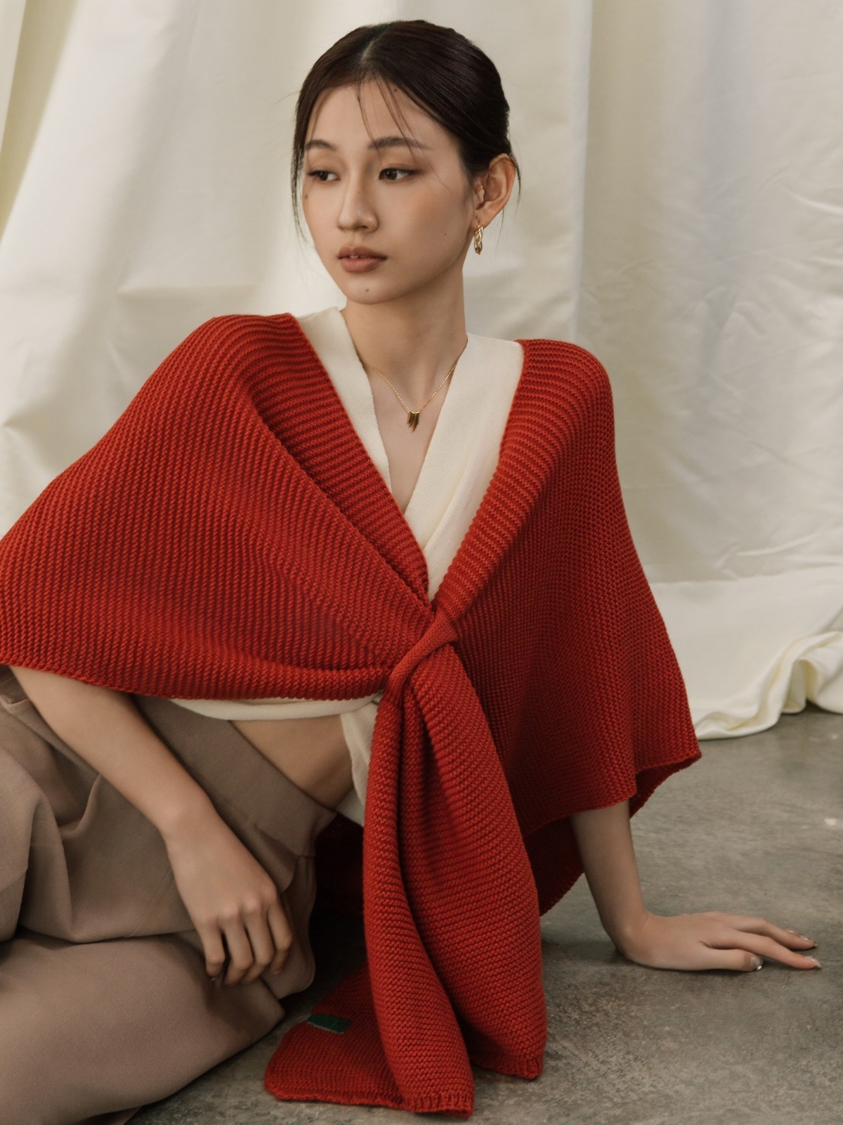 Minotti Shawl Wrap (Mandarin)-The Black Bow-