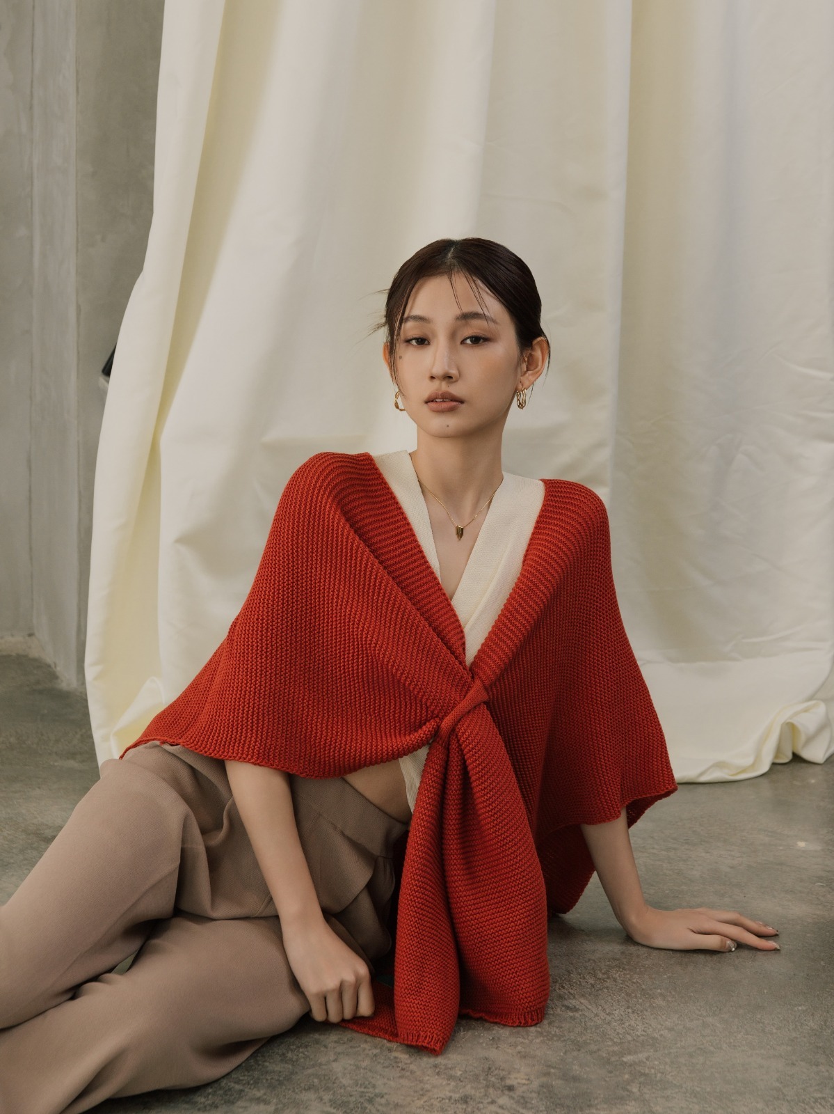 Minotti Shawl Wrap (Mandarin)-The Black Bow-