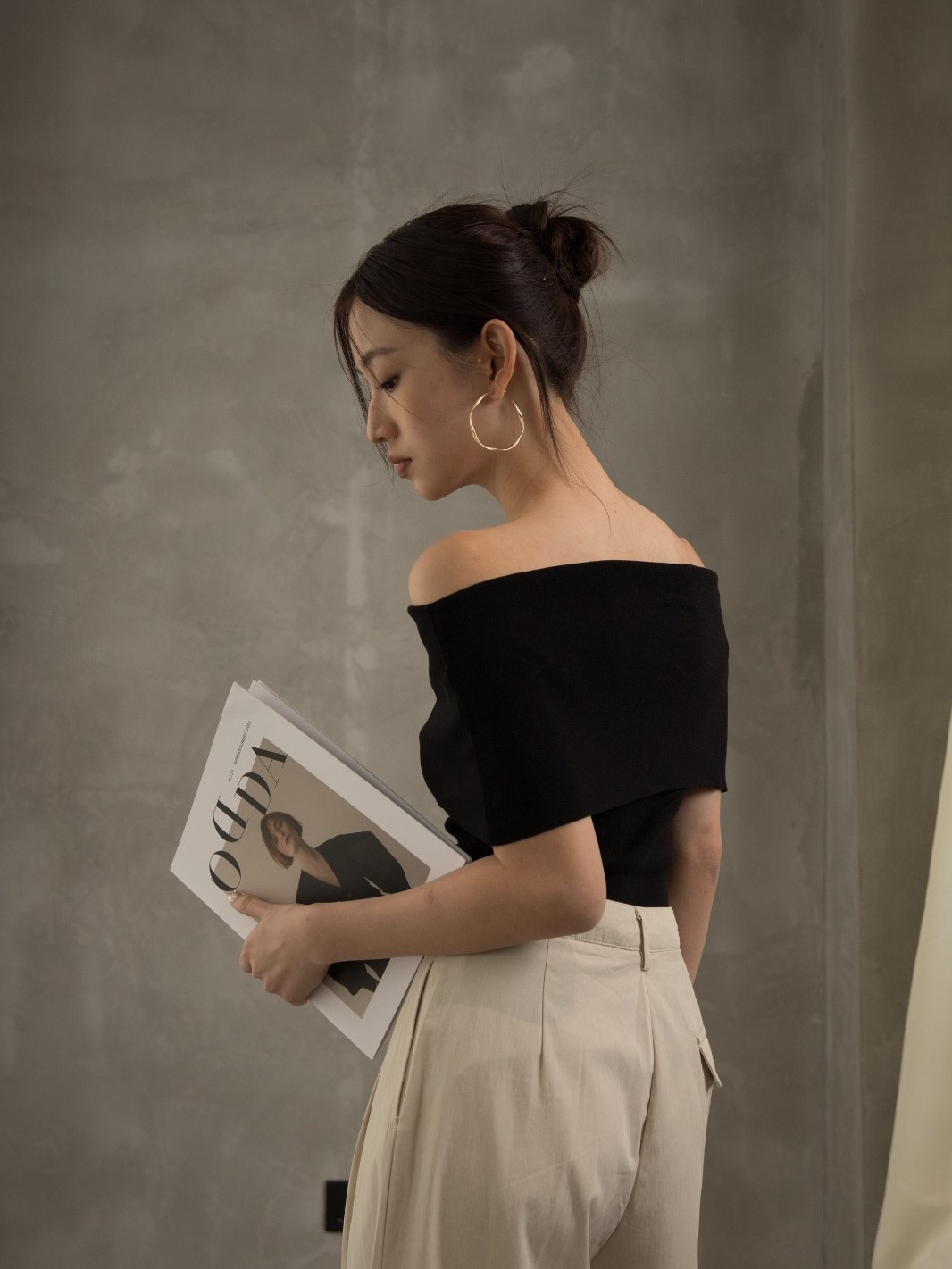 Gatane Off Shoulder Knit Top-The Black Bow-