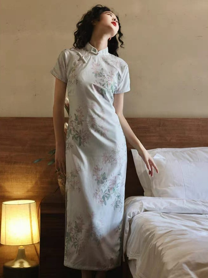 Ya Zi Half Placket Cheongsam-The Black Bow-