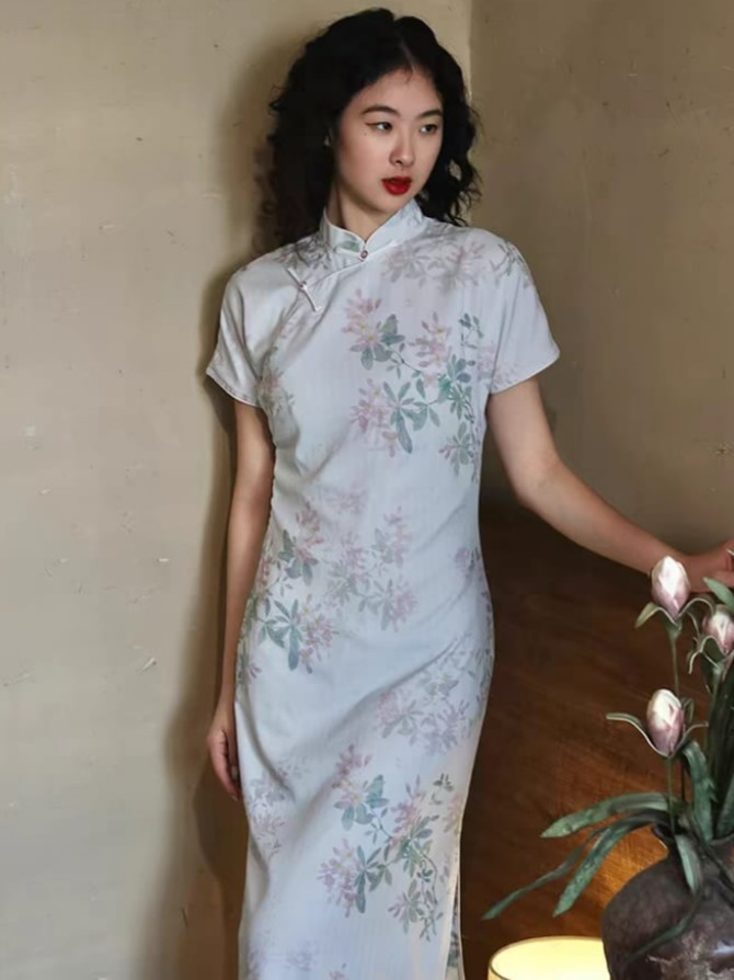 Ya Zi Half Placket Cheongsam-The Black Bow-