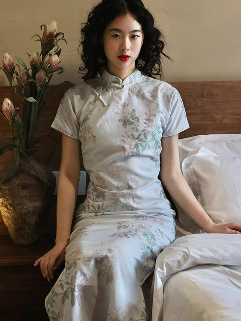 Ya Zi Half Placket Cheongsam-The Black Bow-