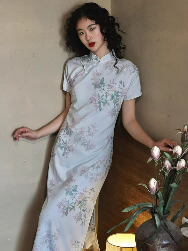 Ya Zi Half Placket Cheongsam-The Black Bow-