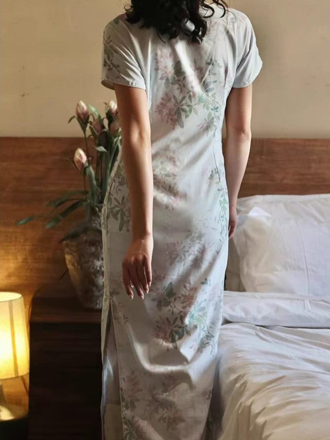 Ya Zi Half Placket Cheongsam-The Black Bow-