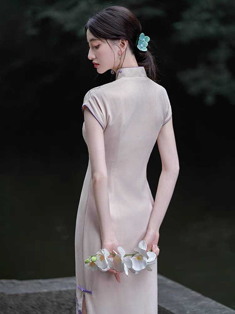 Ya Dai Full Placket Cheongsam-The Black Bow-