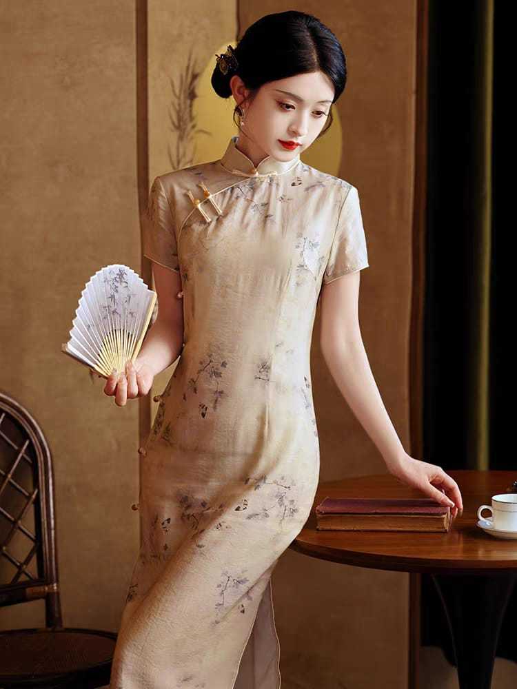 Ya Heng Short Sleeve Cheongsam-The Black Bow-