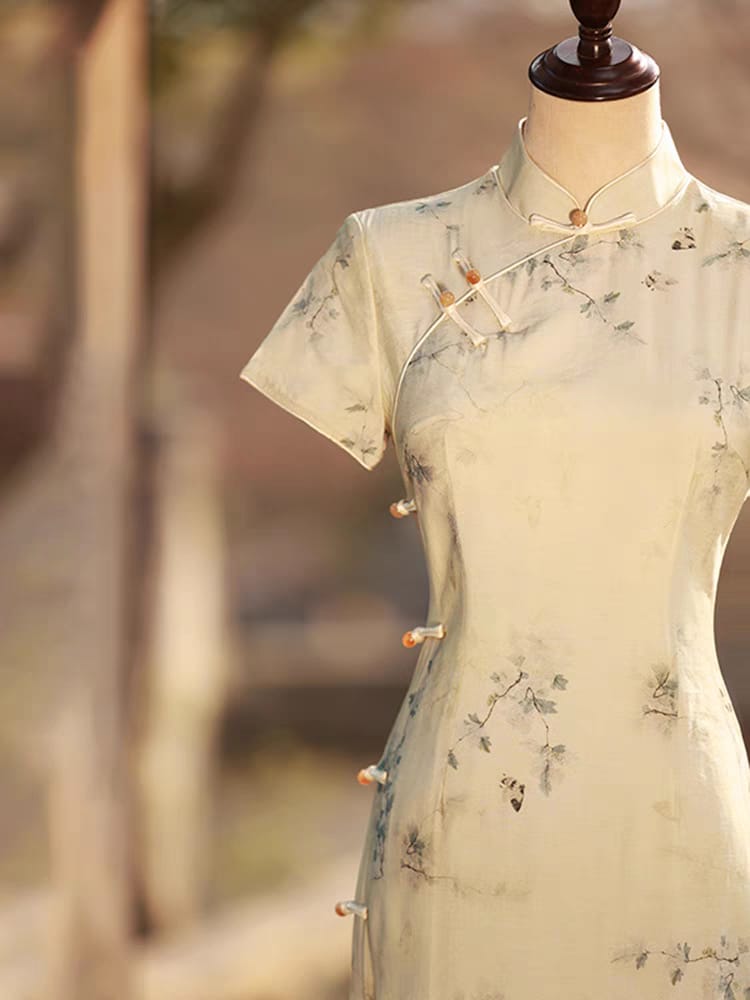 Ya Heng Short Sleeve Cheongsam-The Black Bow-