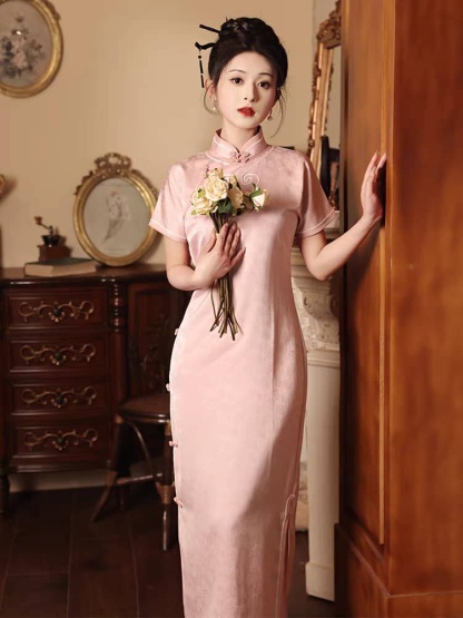 Ya Yun Full Placket Cheongsam-The Black Bow-