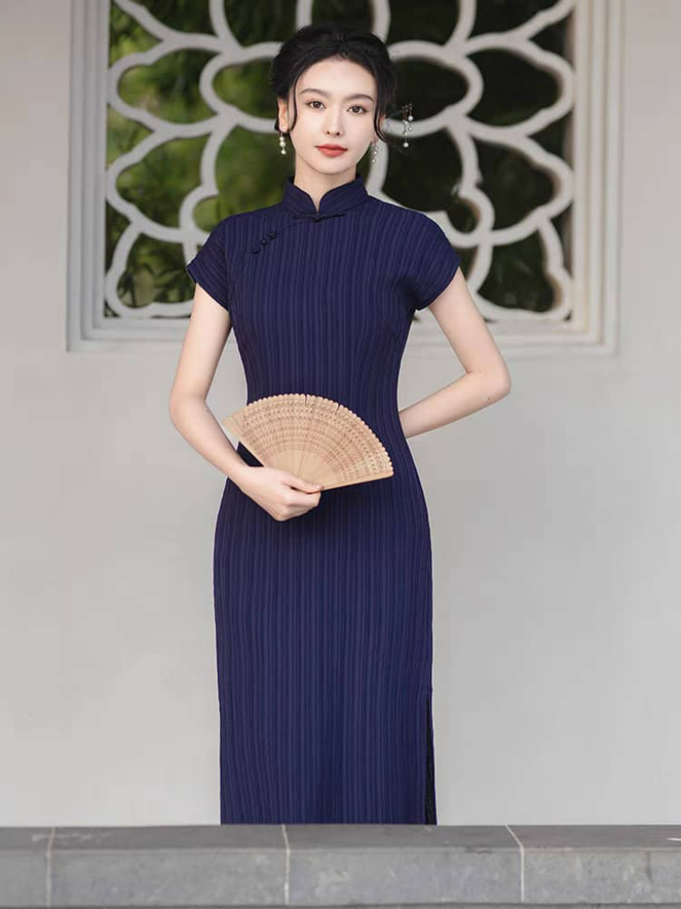 Ya Shen Stripe Cheongsam-The Black Bow-