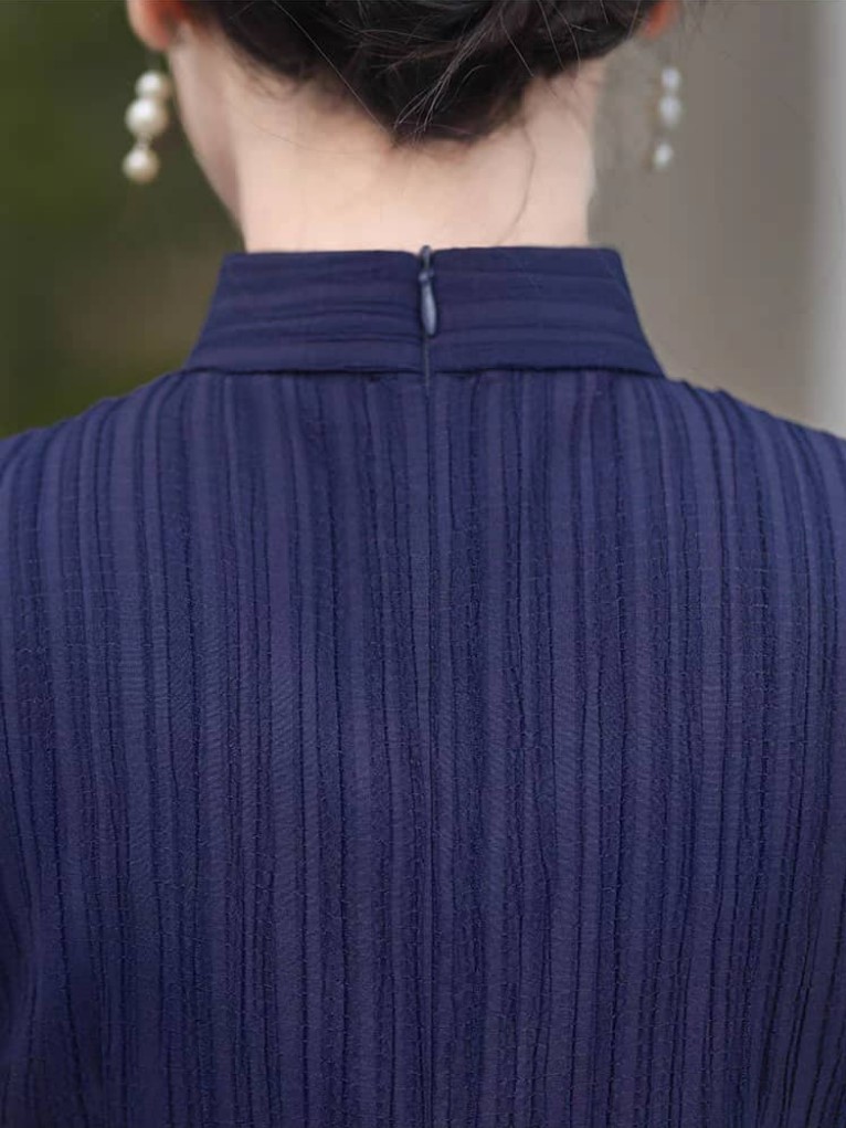 Ya Shen Stripe Cheongsam-The Black Bow-