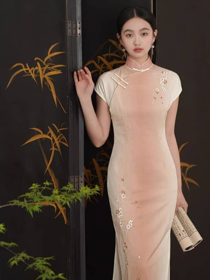 Ya Fen Cap Sleeve Cheongsam-The Black Bow-