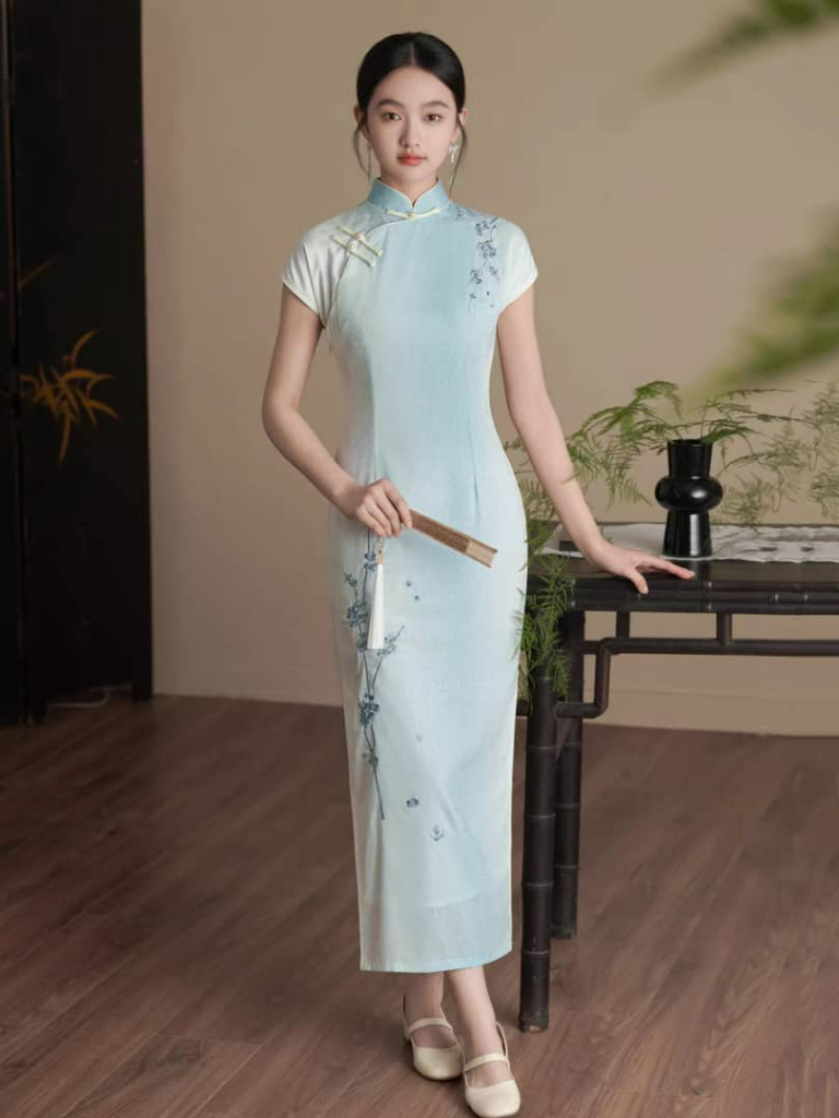 Ya Fen Cap Sleeve Cheongsam-The Black Bow-
