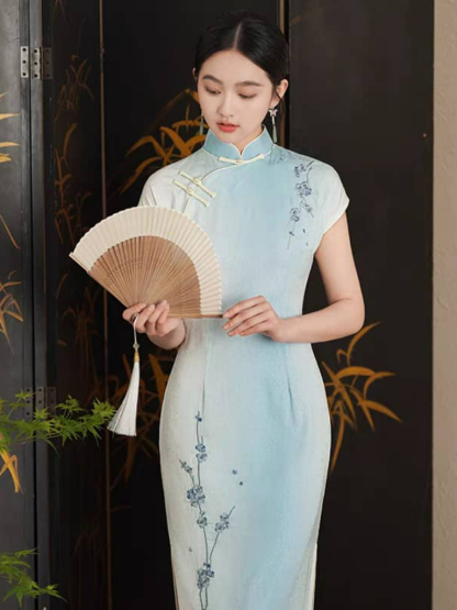 Ya Fen Cap Sleeve Cheongsam-The Black Bow-