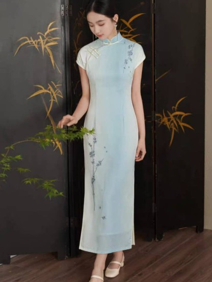 Ya Fen Cap Sleeve Cheongsam-The Black Bow-