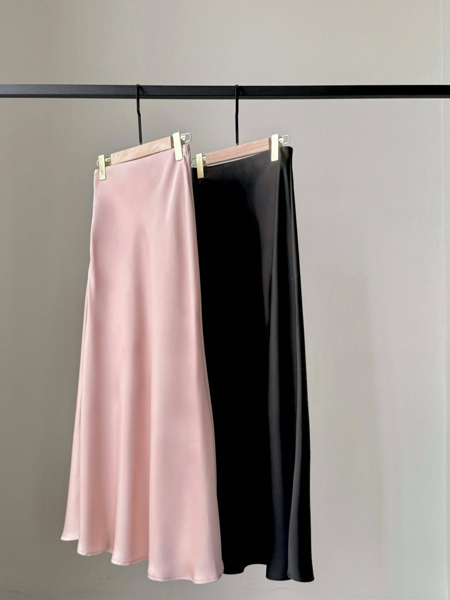 Cacaly Satin Bias Cutting Skirt