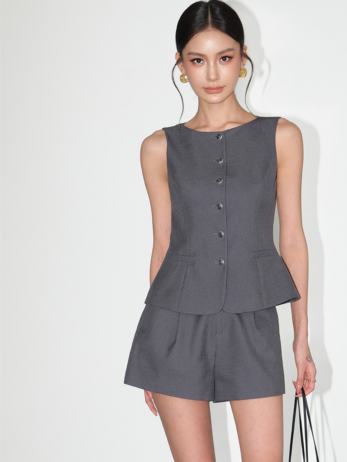 Leandra Tailored Vest & Shorts (Sold Separately)