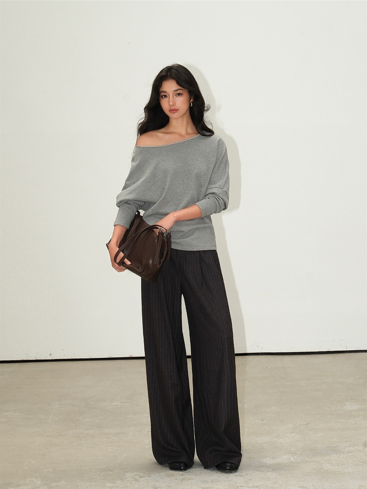 Leona Pinstripe Wide-Leg Trousers