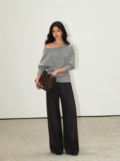Leona Pinstripe Wide-Leg Trousers