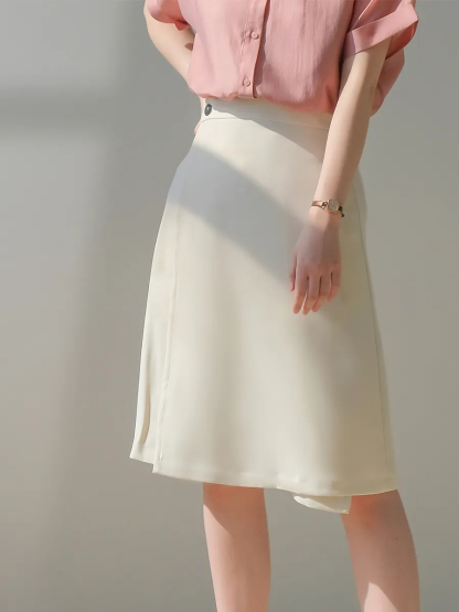 Xanthi Knee Length A-Line Skirt (Discounted-S size)-The Black Bow-