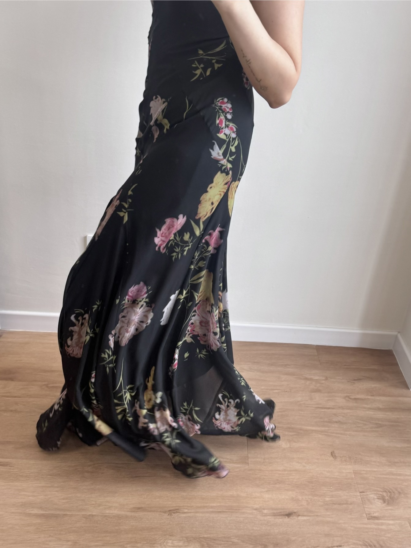 Lena U-Neck Floral Printing Maxi Dress