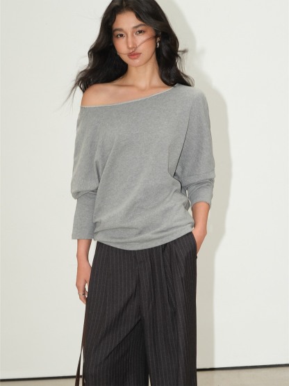Laurette One-Shoulder Relaxed Cotton Top