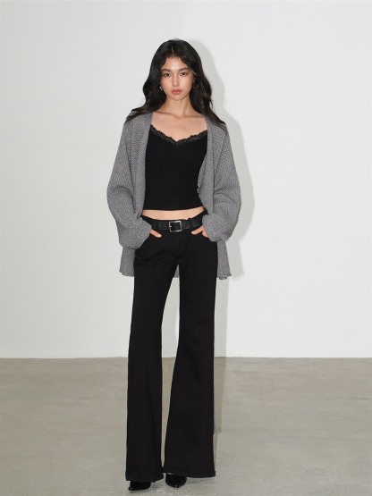 Leontine Belted Longline Knit Cardigan