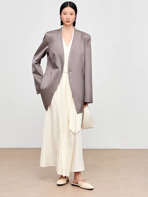 Kenza Tie Up Shawl Collar Dress with Inner Dress-The Black Bow-