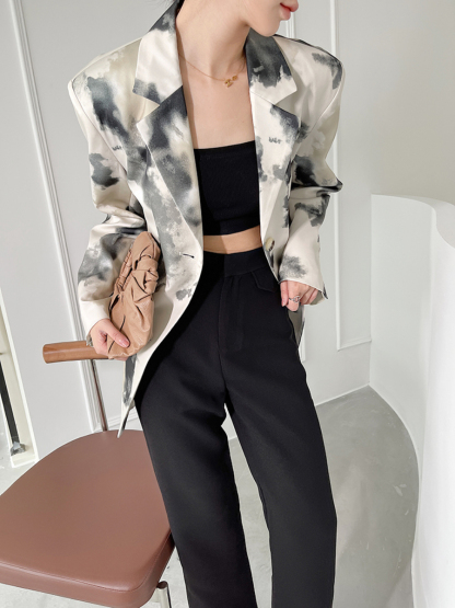 Gwenyth Waterdye Designer Blazer-The Black Bow-