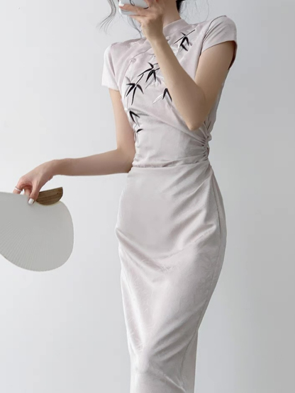 Xin Lan Bamboo Printing Cheongsam