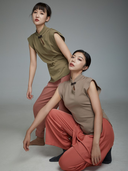 Lian Zi Pankou Oriental Top (Discounted-M Size)-The Black Bow-