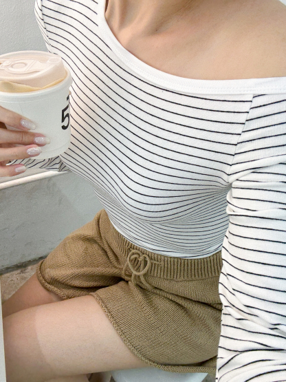 Fatyn One Shoulder Stripe Top