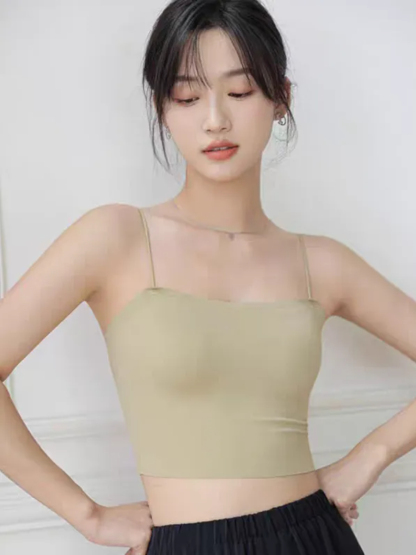 Doria Seamless Wavy Padded Crop Top-The Black Bow-