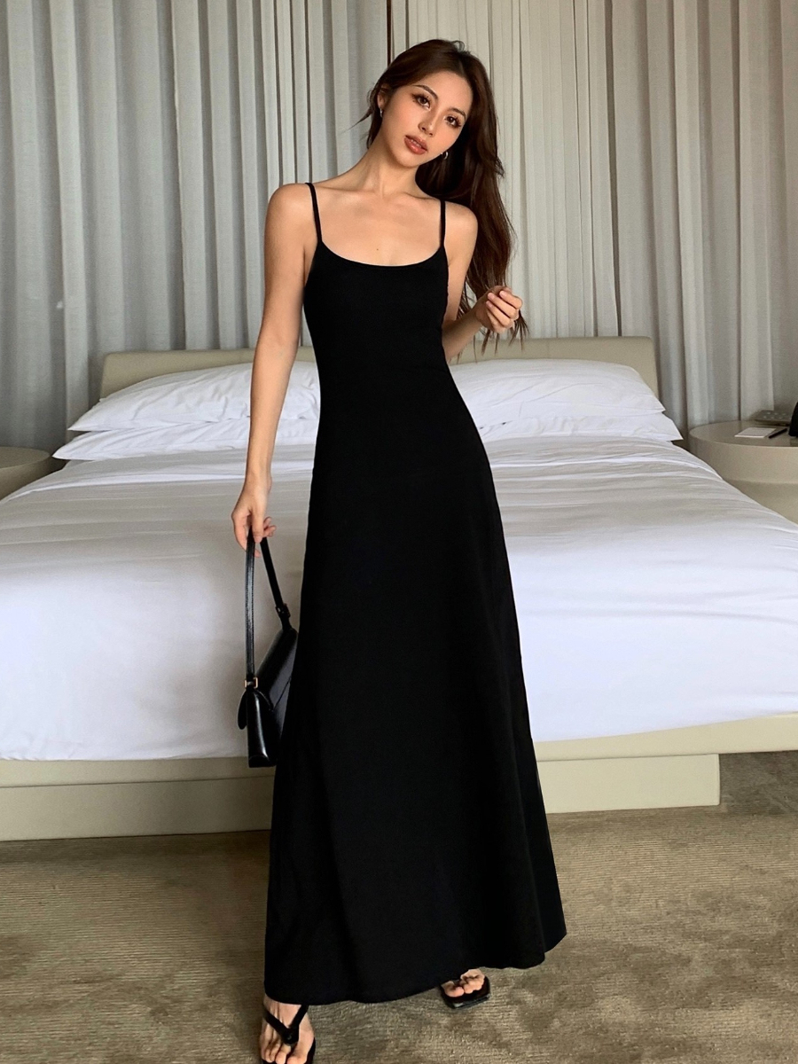 Unelly Cami Maxi Knit Dress (Padded & Non-padded)-The Black Bow-