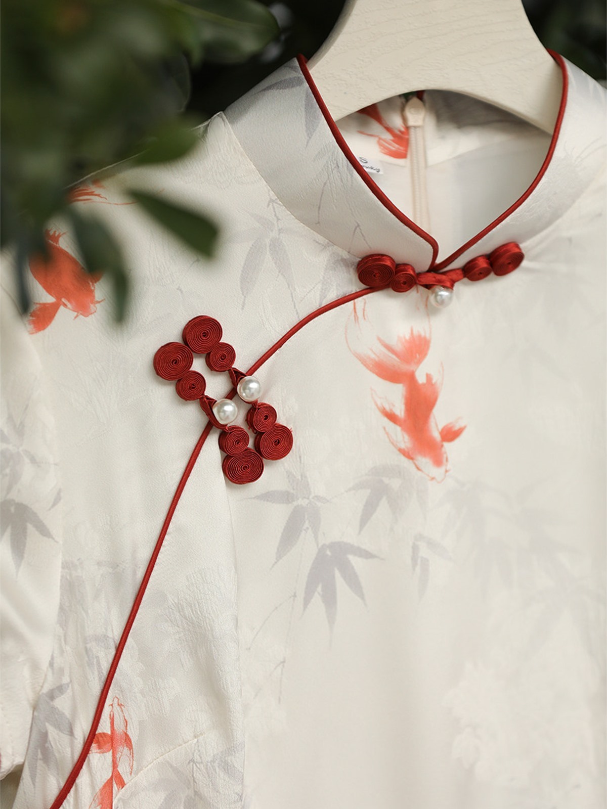 Yun Ce Koi Print Short Sleeve Cheongsam